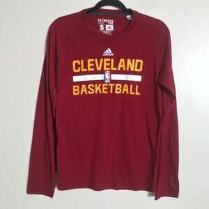 Adidas Cleveland Cavaliers Basketball Climalite Long Sleeve Shirt Maroon Small